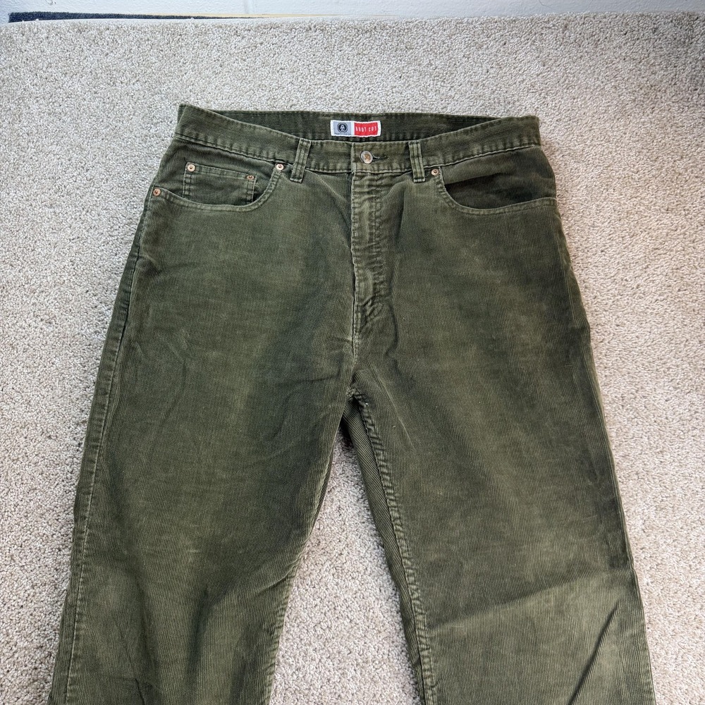 Vintage Y2K Arizona Jean Co Pants Mens 38x32 Green Corduroy Bootcut 5 Pocket